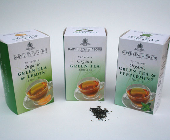 Darvilles of Wndsor, Green Tea packaging